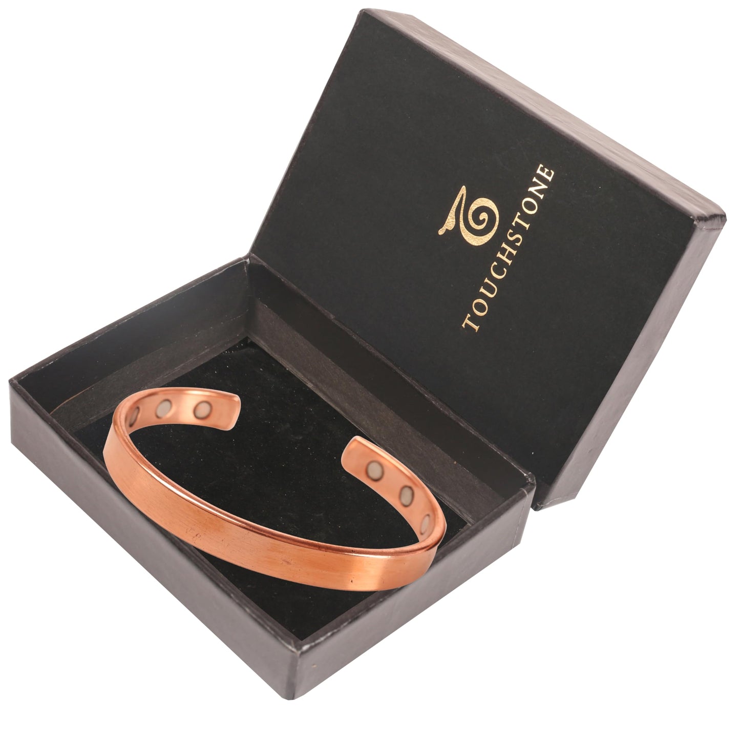 Touchstone Copper magnetic bracelet Tibetan style. Hand forged with solid and high gauge pure copper. Plain minimalistic elegance.