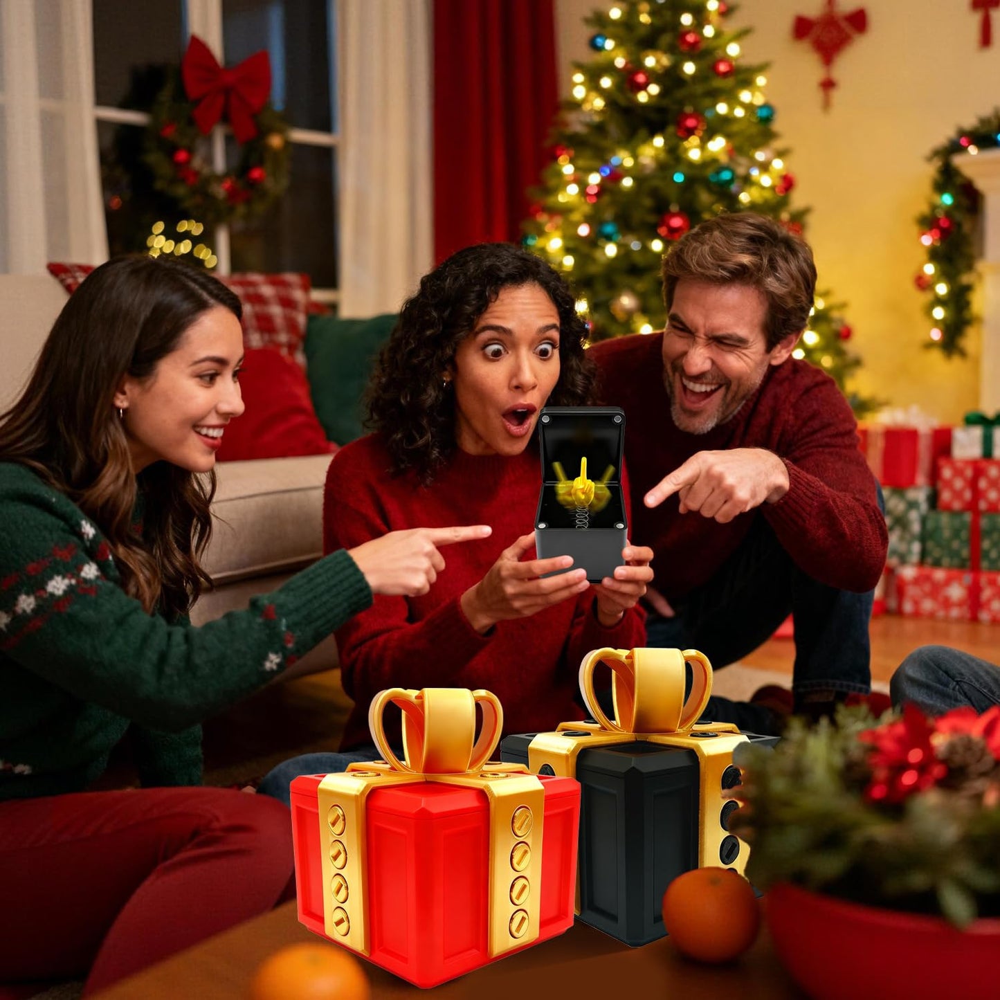 Zercuop The Annoying Present, Annoying Gift Box with Screws, Take Apart Box to Get Gift, Funny Prank Gag Gift for Christmas (Red)