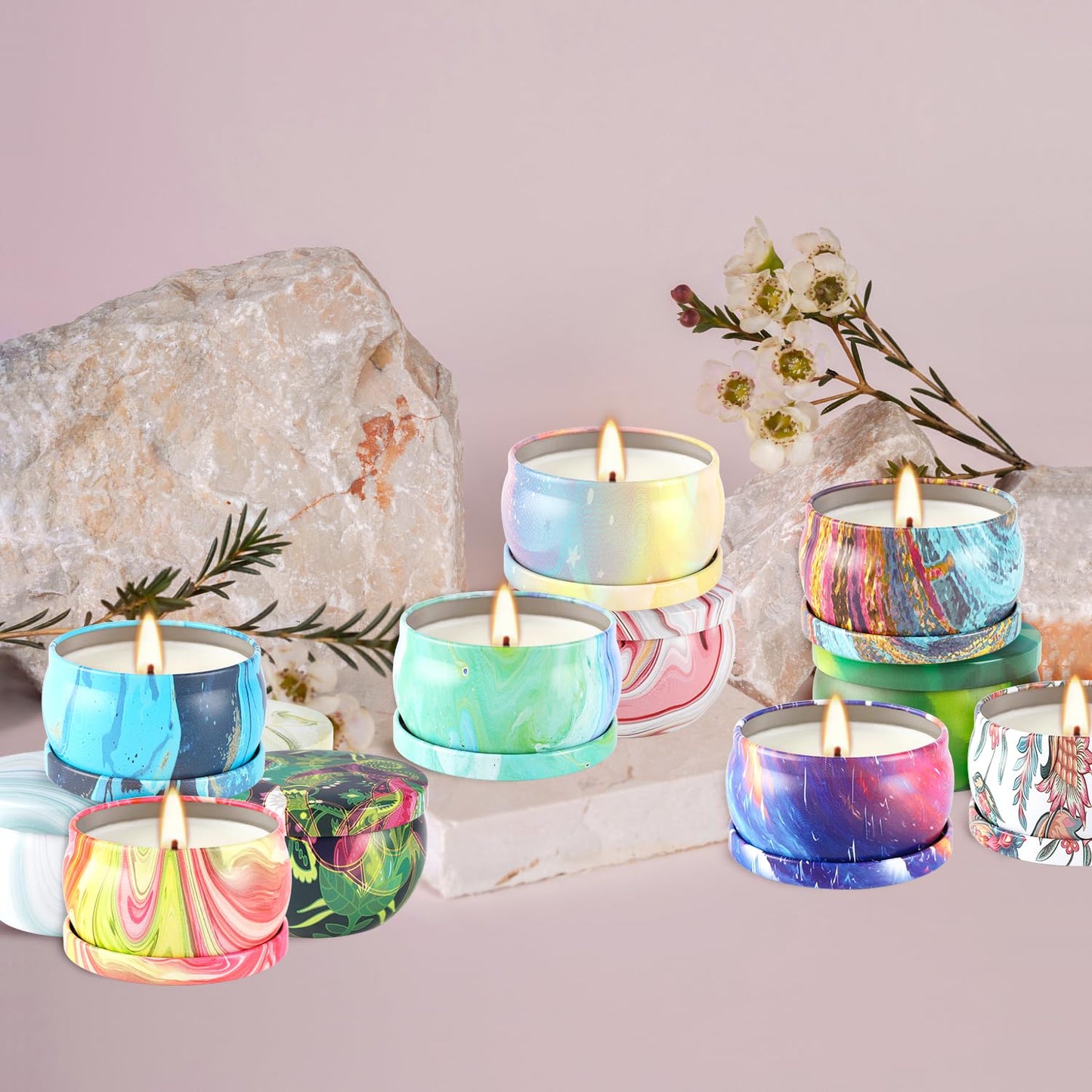 WPONSZU 36 Pack Scented Candles Gift Set for Woman, Jar Candle, 2.5 oz Soy Wax Tin Candle-Ideal Gift for Travel Home Décor