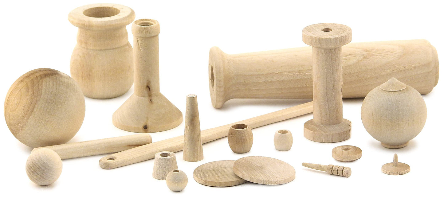 Hygloss Products, Inc Unfinished Wood Turnings, 2.5 lb, Natural (95025)