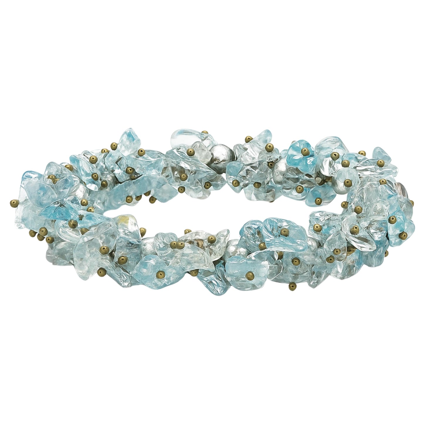 Amazing Gemstone Chips Bracelet (Aquamarine)