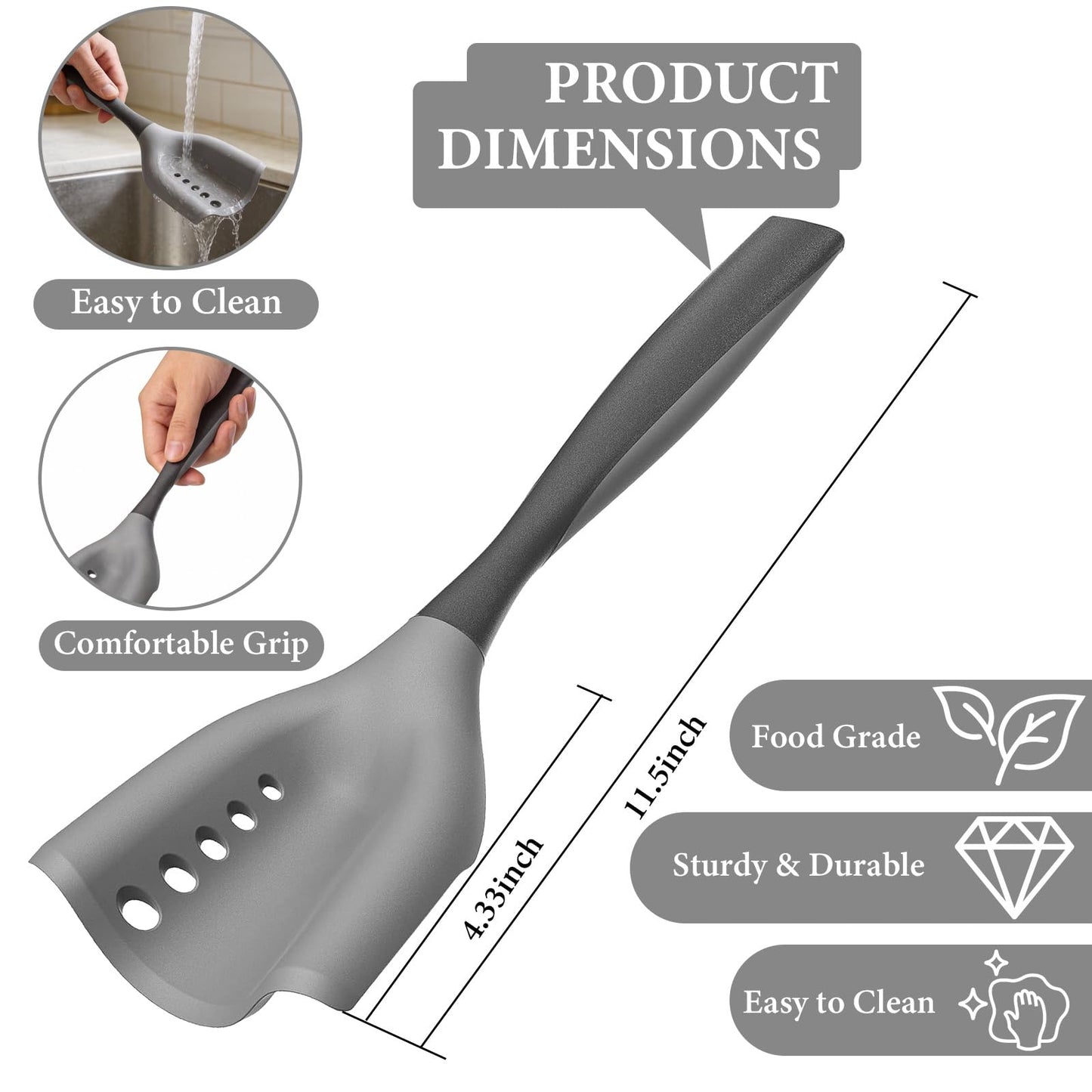 Meat Chopper and Ground Beef Masher, Hamburger Chopper Tool, Heat Resistant Silicone Potato Masher, Non-Stick Safe Kitchen Utensil with Drain Holes, Dishwasher Safe