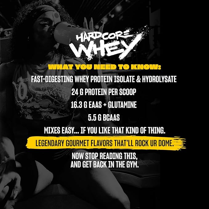 Mutant Hardcore WHEY | 100% Pure Whey Protein | 24g Protein, Fast-digesting whey Protein Isolate Plus whey Protein hydrolysate | 70 Servings | 5 LB | Cookies & Cream