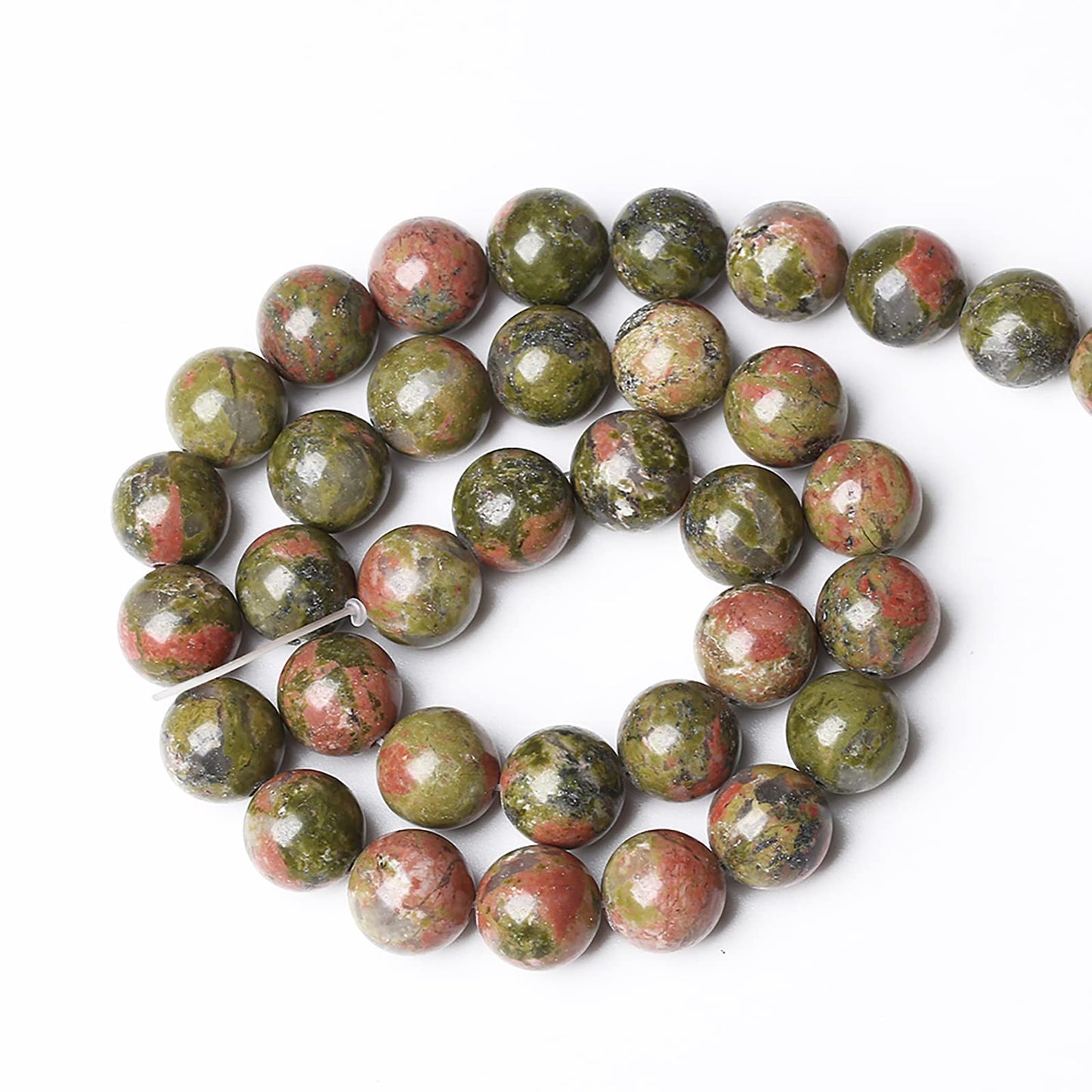 60pcs 6mm Natural Unakite Gemstone Beads Round Loose Beads for Jewelry Making DIY Bracelet Necklace…