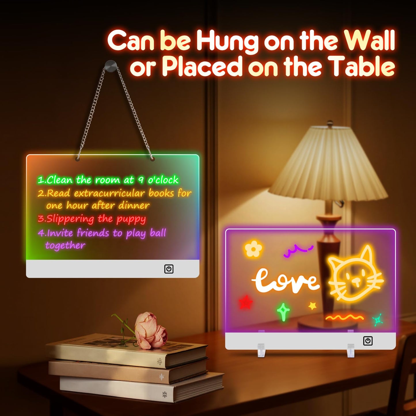 16-Inch Rechargeable LED Drawing Board for Kids with 9 Light Effects & 4 Modes, Includes Adapter, 7 Markers, Tracing Sheets, Gift for Kids/Girls/Teens