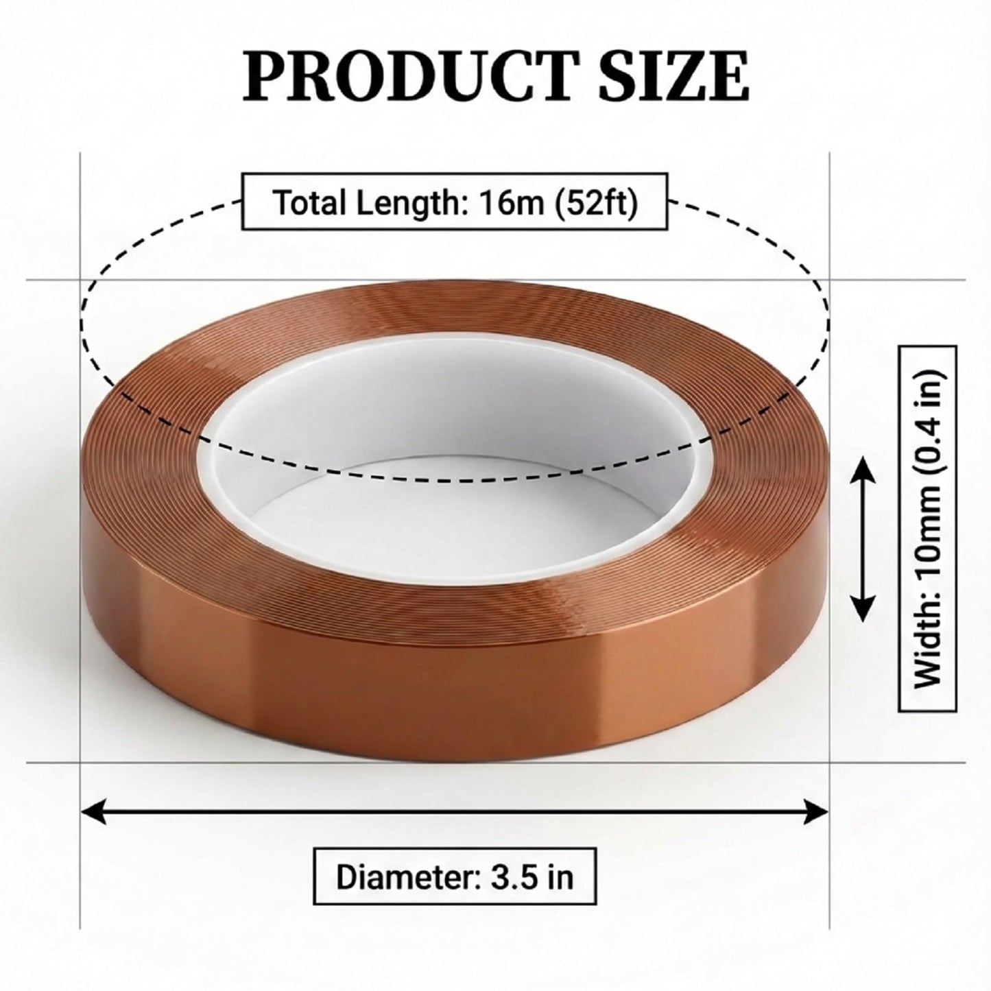 Tavira Heat Tape, 8 Rolls High Temperature Heat Resistant Tape 10mm x 16m (52FT) for Sublimation Transfer, Heat Press, Soldering, Electronics, DIY Craft Use, Total 420 Ft