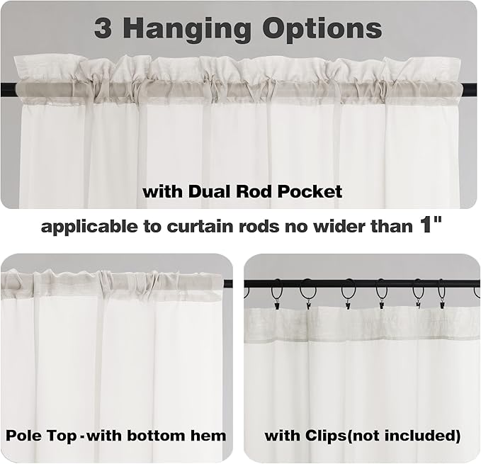 Chyhomenyc Ivory Sheer Curtains 78 Inches Long 2 Panels Set for Living Room, Light Filtering Voile Lightweight Bedroom Curtains, Rod Pocket Solid Window Treatment Drapes, Each 42W x 78L