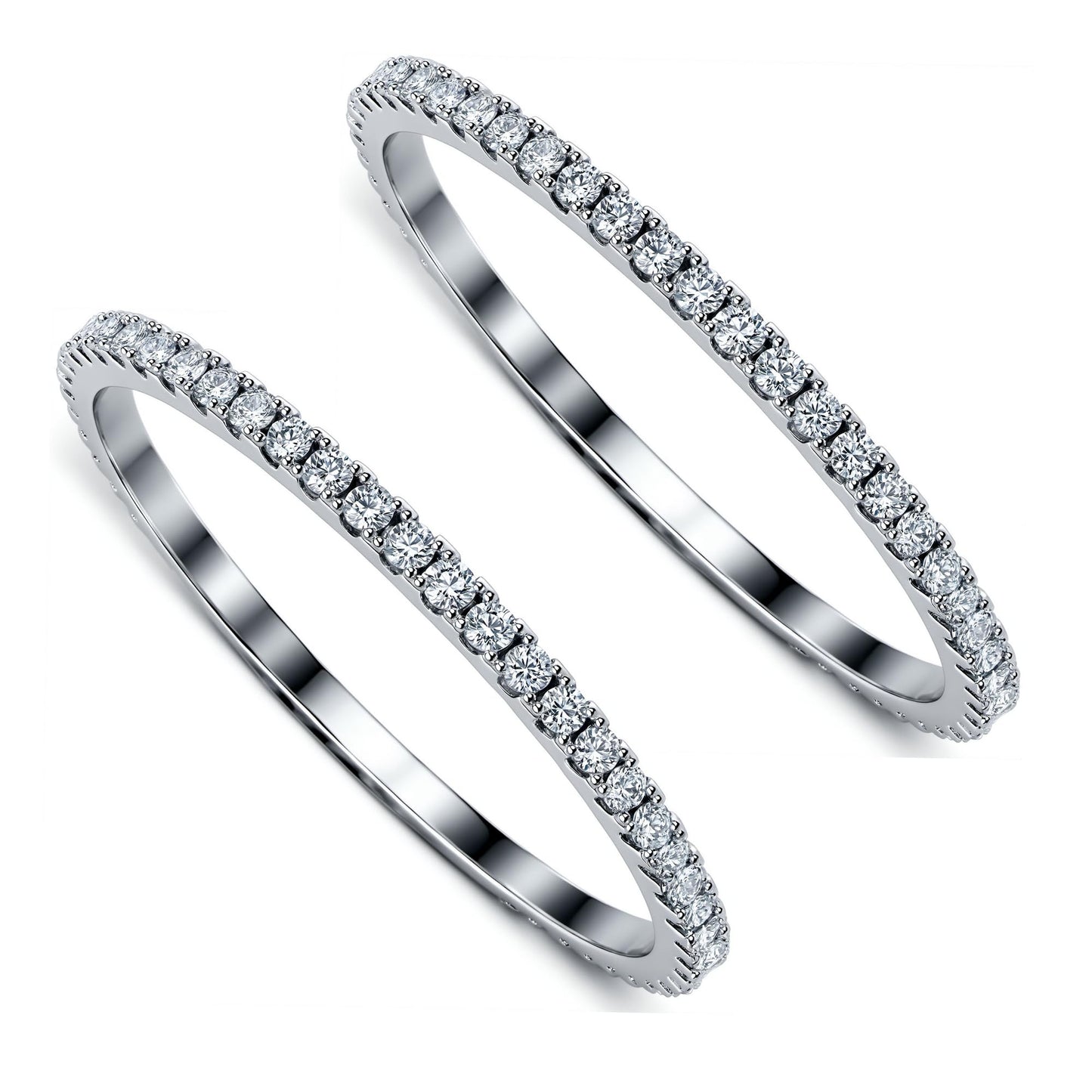 LevyPan 2-Pack 14K Gold Plated Stacking Rings for Oura Ring Gen 4/Gen 3, Cubic Zirconia Simulated oura ring stack Diamond Rings for Women