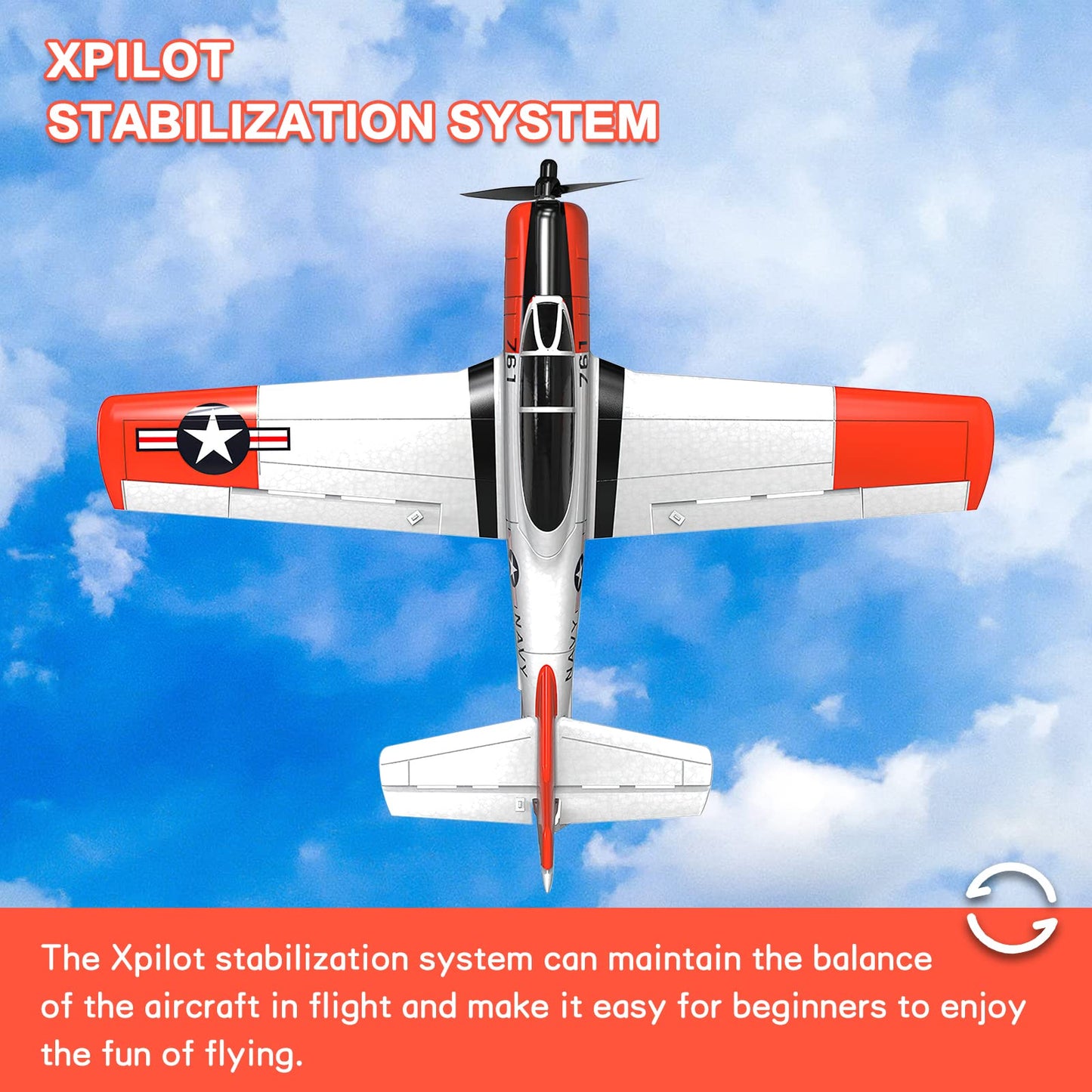 Losbenco RC Plane 4 Channel Remote Control Airplane, Ready to Fly RC Airplane with Xpilot Stabilization System and One Key Aerobatic for Beginners Adult