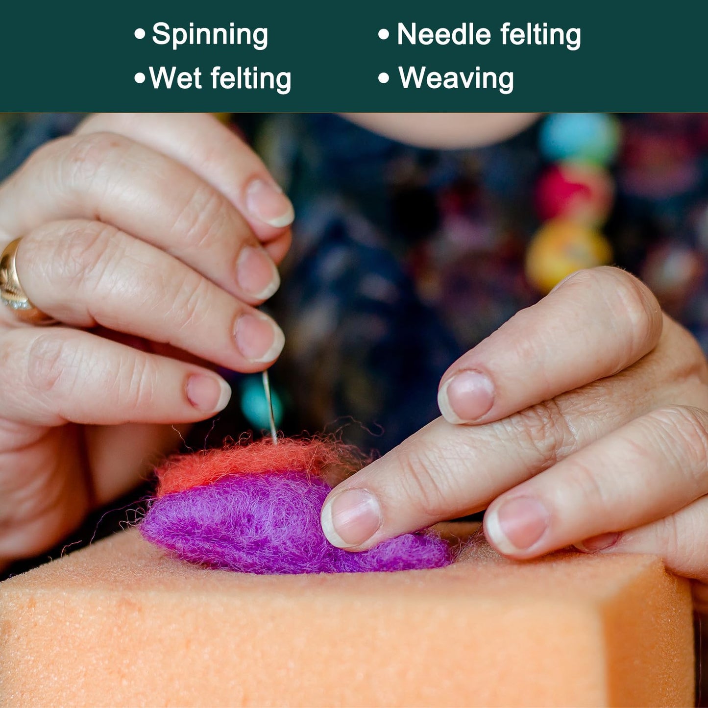 uxcell Needle Felting Wool, 3.5 Oz Nature Fibre Wool Yarn Roving for Wet Felting, Handcrafts, DIY Materials (Glass Blue)
