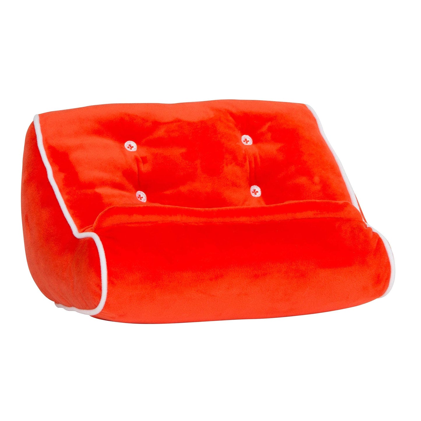 Gifts for Readers & Writers Tablet & Book Stand, Soft Reading Pillow, Book Holder with Pockets for Storage, Suitable for eReader/iPad/Kindle or Galaxy Devices, Book Couch Red