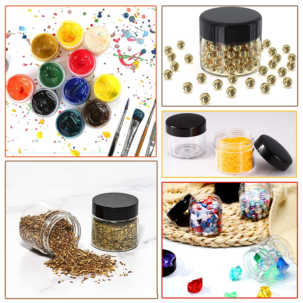 8 oz Plastic Containers with Lids + 2oz Small Containers with Lid (Set of 24) Plastic Jars with Lids Cosmetic Jar - for Lip Scrub, Body Butters, Cream, Slime, Craft Storage