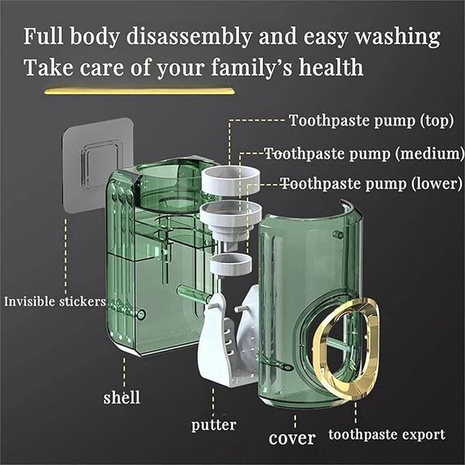 Light Luxury Toothpaste Squeezer, Automatic Toothpaste Squeezer, Toothpaste Dispenser, Household Wall Mounted Non-Punching Squeezer Toothbrush Holder Saves Toothpaste for Home (Color 01)