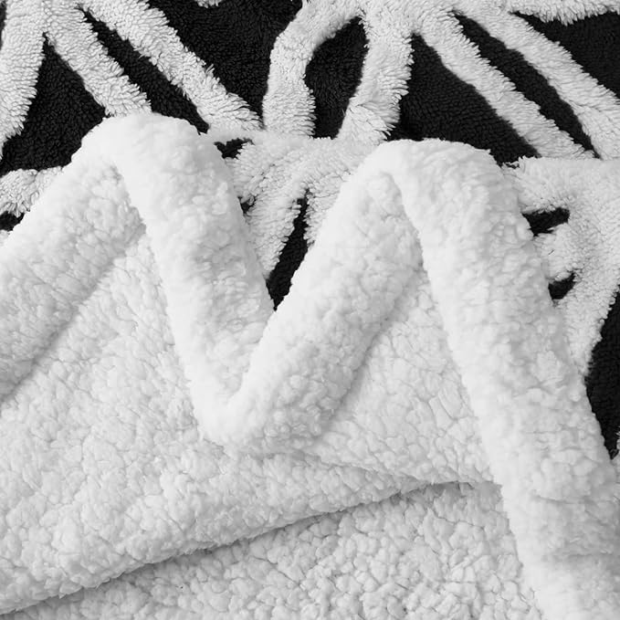 LOMAO Sherpa Fleece Blanket Fuzzy Soft Throw Blanket Dual Sided Blanket for Couch Sofa Bed (Black, 60''x80'')