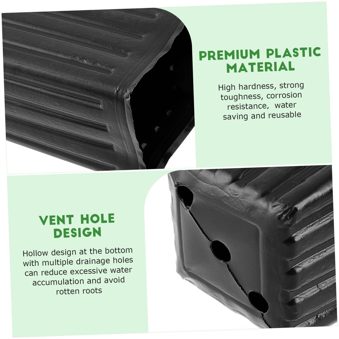 YARNOW 50 Pcs Tall Nursery Pots Plastic Nursery Pots Deep Nursery Pots Plastic Grow Bags, with Drainage Holes (4.7" W x 11.2'' H)