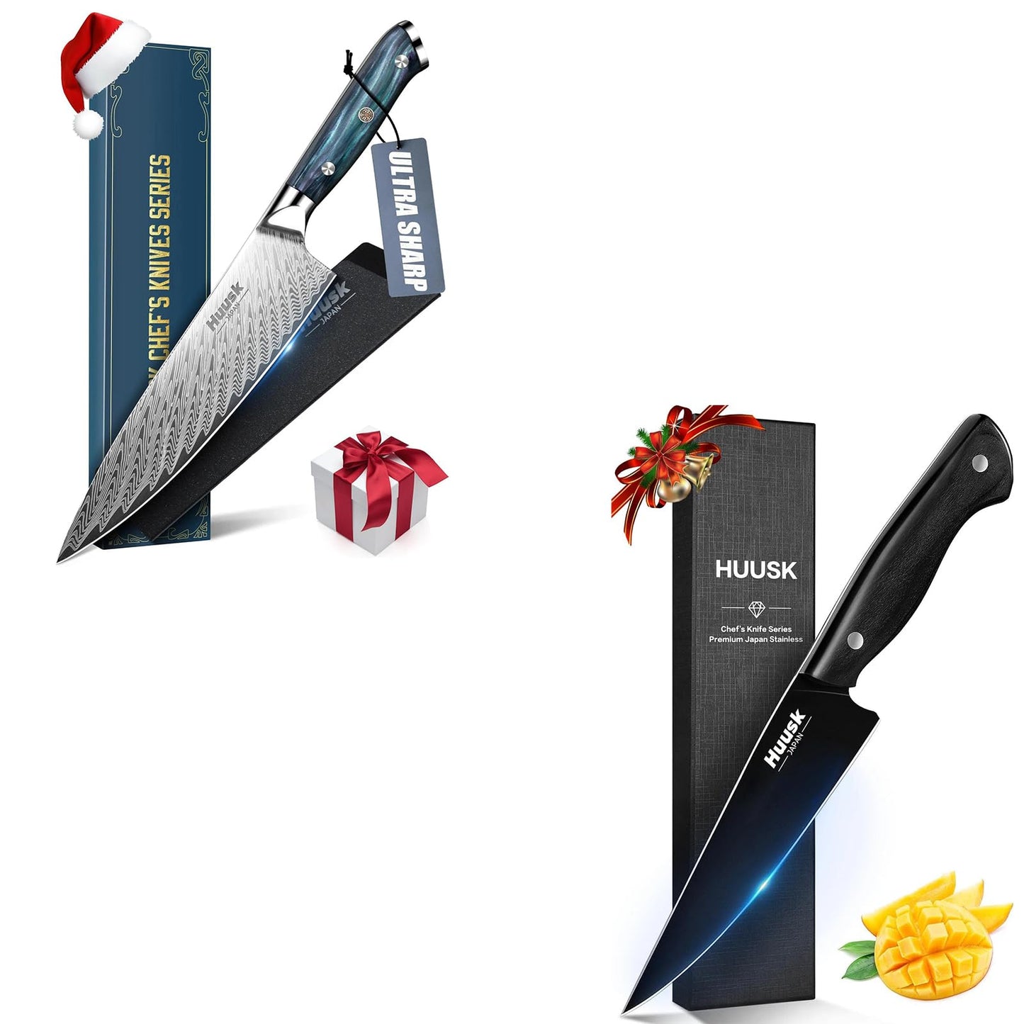 Huusk 8" Chef Knife with 5.7" Japanese Kitchen Utility Knife