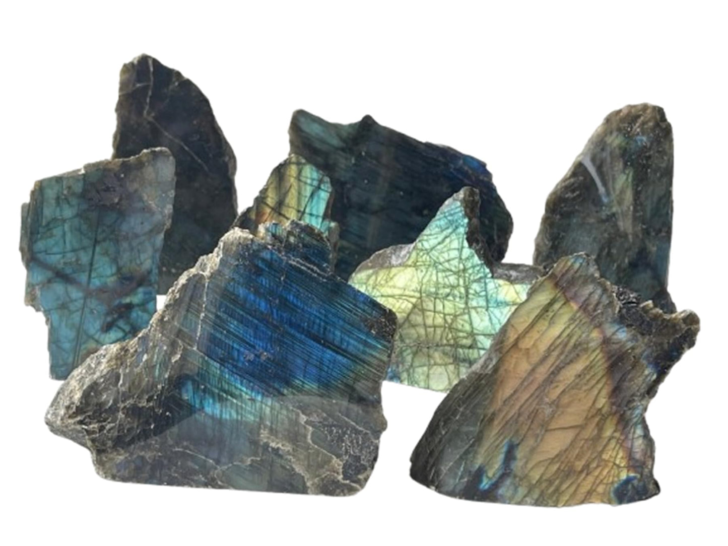 GAF TREASURES XL Raw Labradorite Slab, 3-4" Natural Rough Labradorite Slab, Labradorite Slab Healing Rough Crystal (Labradorite Slab, 0.5-1 lb)