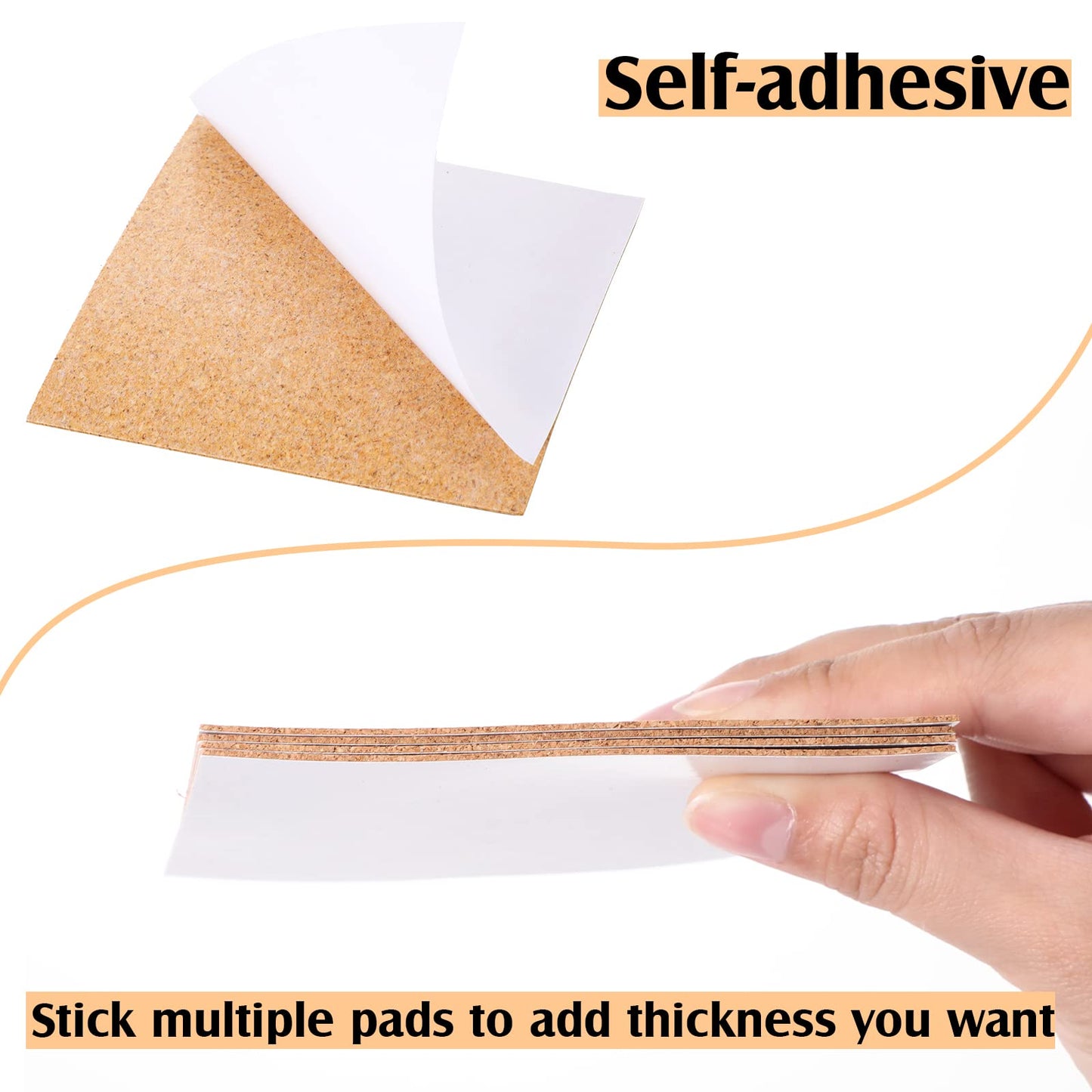 Yalikop 120 Pieces Self Adhesive Cork Sheets 4 x 4 Inches Squares Cork Backing Adhesive Sticky Sheets Mat for Coasters Halloween Thanksgiving Christmas DIY Crafts Supplies(Square)