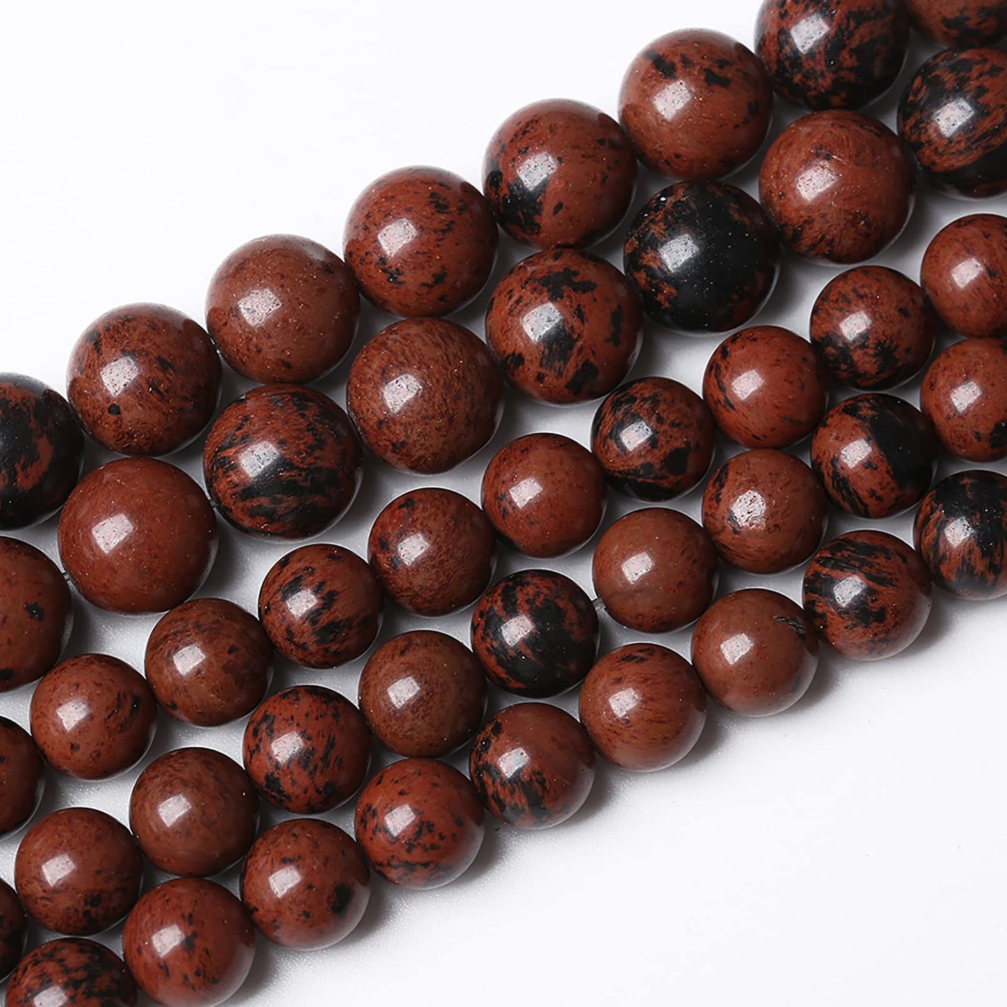 60PCS 6mm Natural Stone Mahogany Obsidian Beads for Jewelry Making Round Loose Spacer Beads DIY Bracelet Necklace(6mm, Mahogany Obsidian Beads)