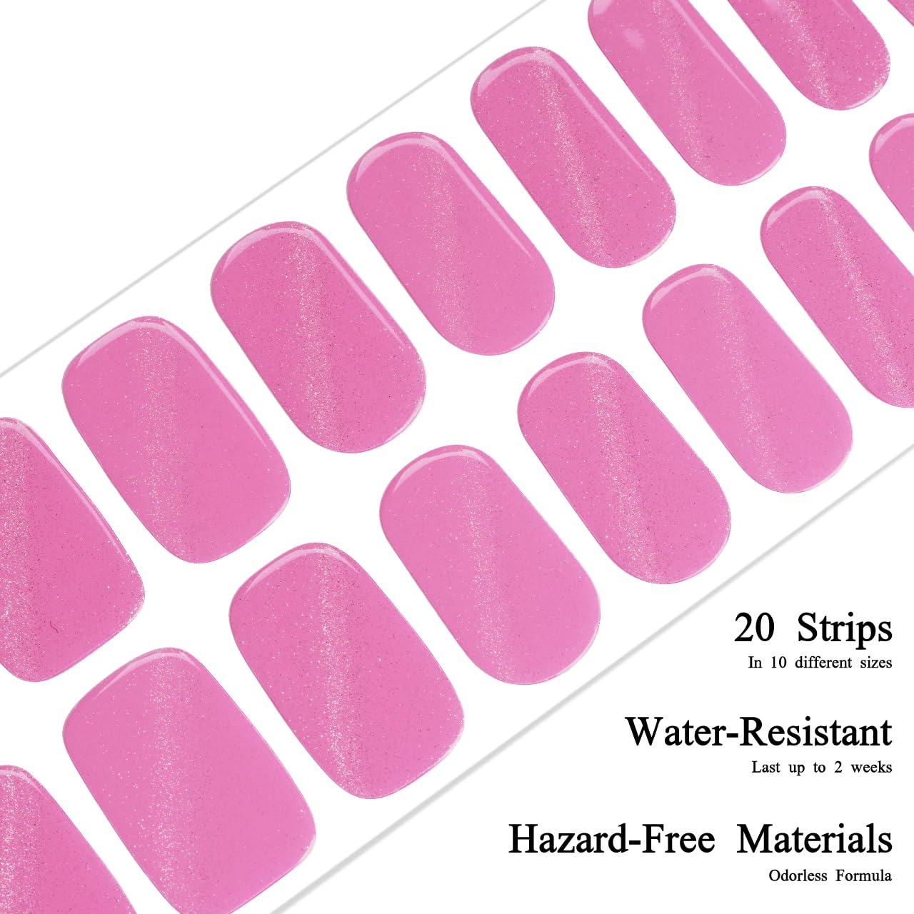 Drizzle Semi Cured Gel Nail Strips, Real Nail Polish Art Stickers (UV/LED Light Required), Glossy, Glitter, Solid Color, Full Nail Wraps - Long Lasting, Waterproof - Dress Up Decal
