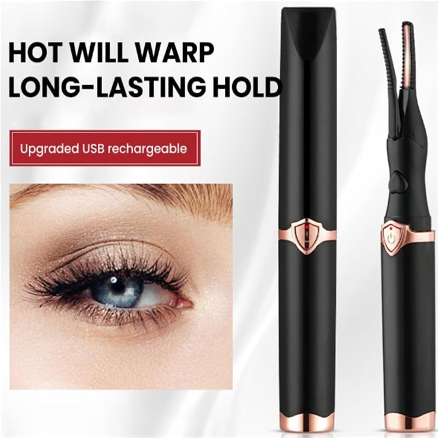 Caedralash Eyelash Curler, New Heated Eyelash Curler, Portable Heated Eyelash Curler, Mini Natural Eyelash Tool, Electric Eyelash Curler, Natural Curling, Smart Temperature Control