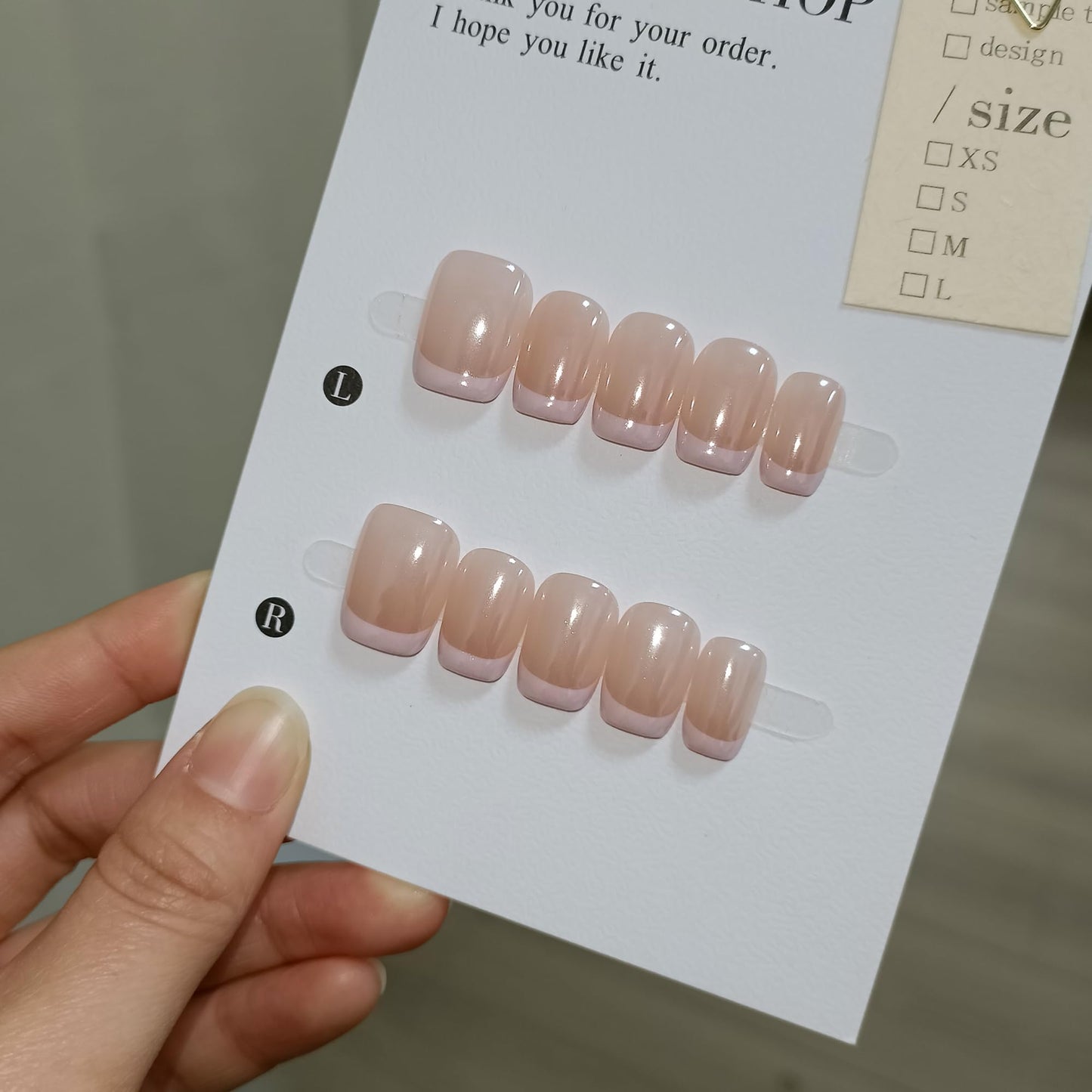 TENPAL Aurora Blush Pink French Tips Press on Nails Short Square Minimalist & Reusable False Nails for Everyday Luxury | Clean Chic Style(M)