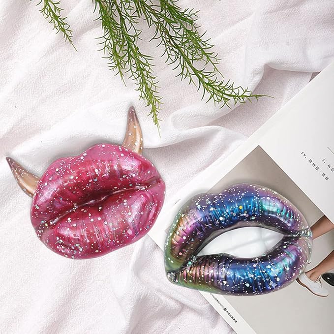 3 pcs Lips Resin Mold 3D Unique Witchy Molds Resin Art Molds Ornament Silicone UV Epoxy Casting Molds for DIY Décor
