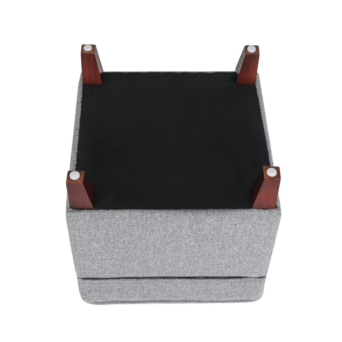 17 Inch Square Linen Storage Ottoman for Living Room & Bedroom
