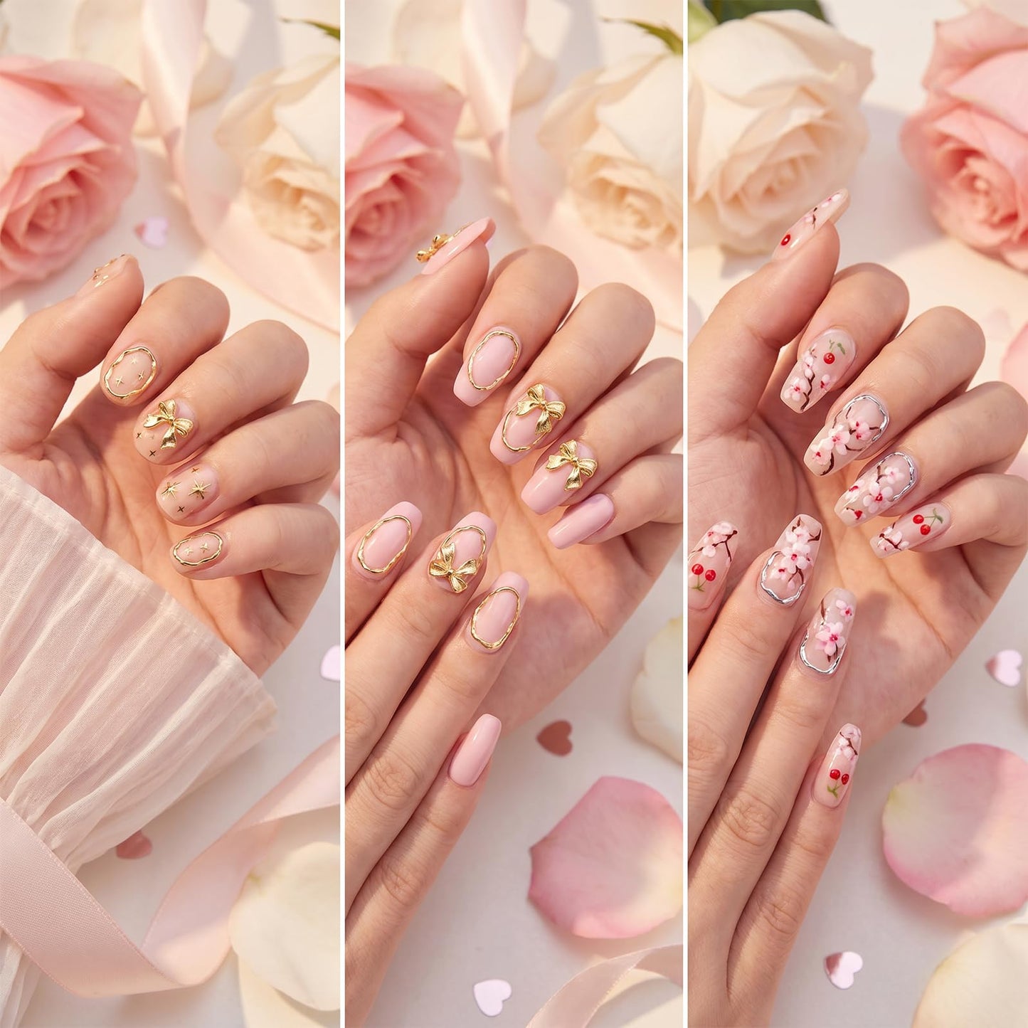 4 Sheets 5D Embossed Nail Stickers for Nail Art - Irregular Geometric Lines Frames Nail Art Design Self Adhesive Chrome Decals for Gel Nails Manicure Accessories-Gold Silver