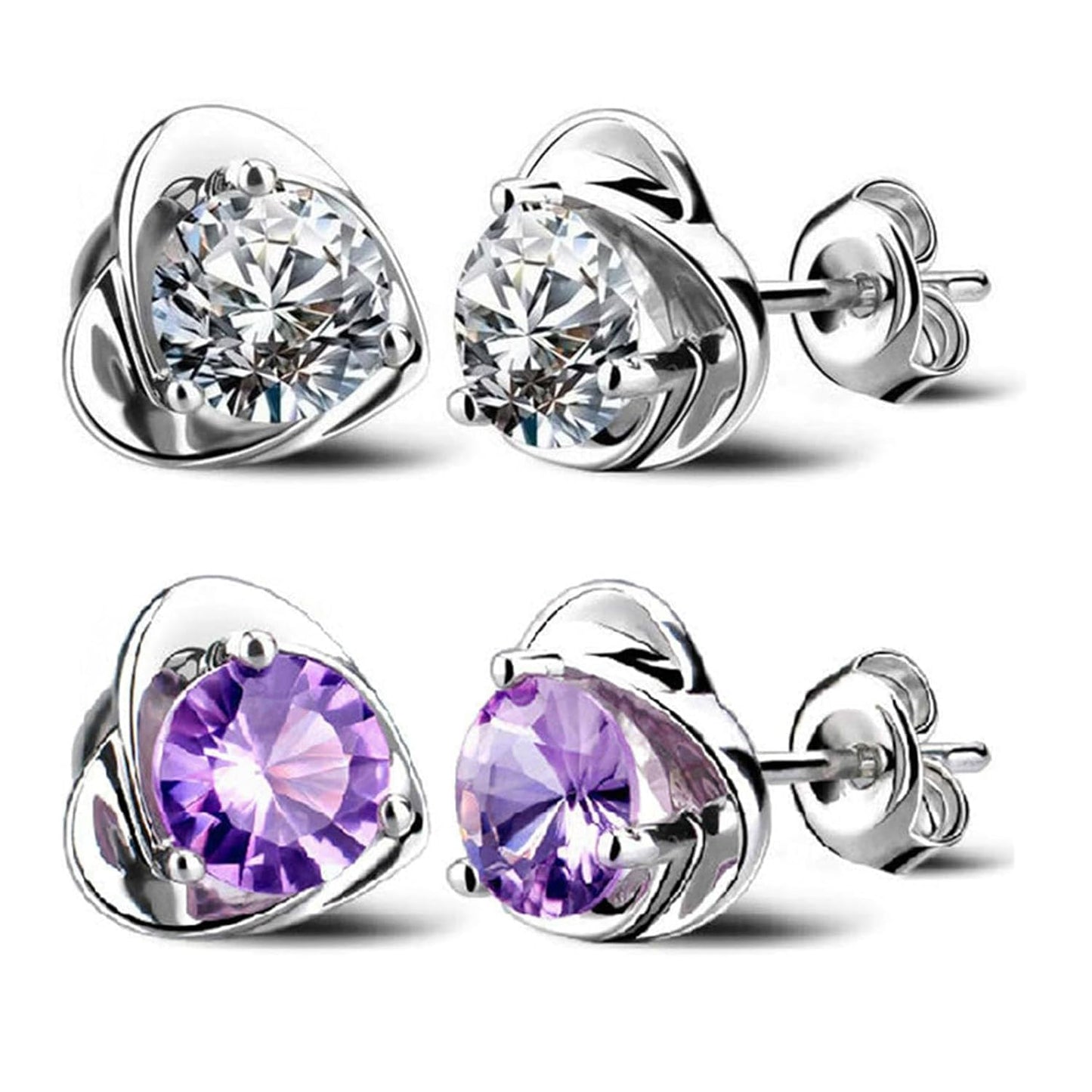 Lymphatic Earrings for Women Halolux Lymphvity Germanium Drainage Therapy Negative Ion Lymph Detox Earrings Jewelry (purple+clear)