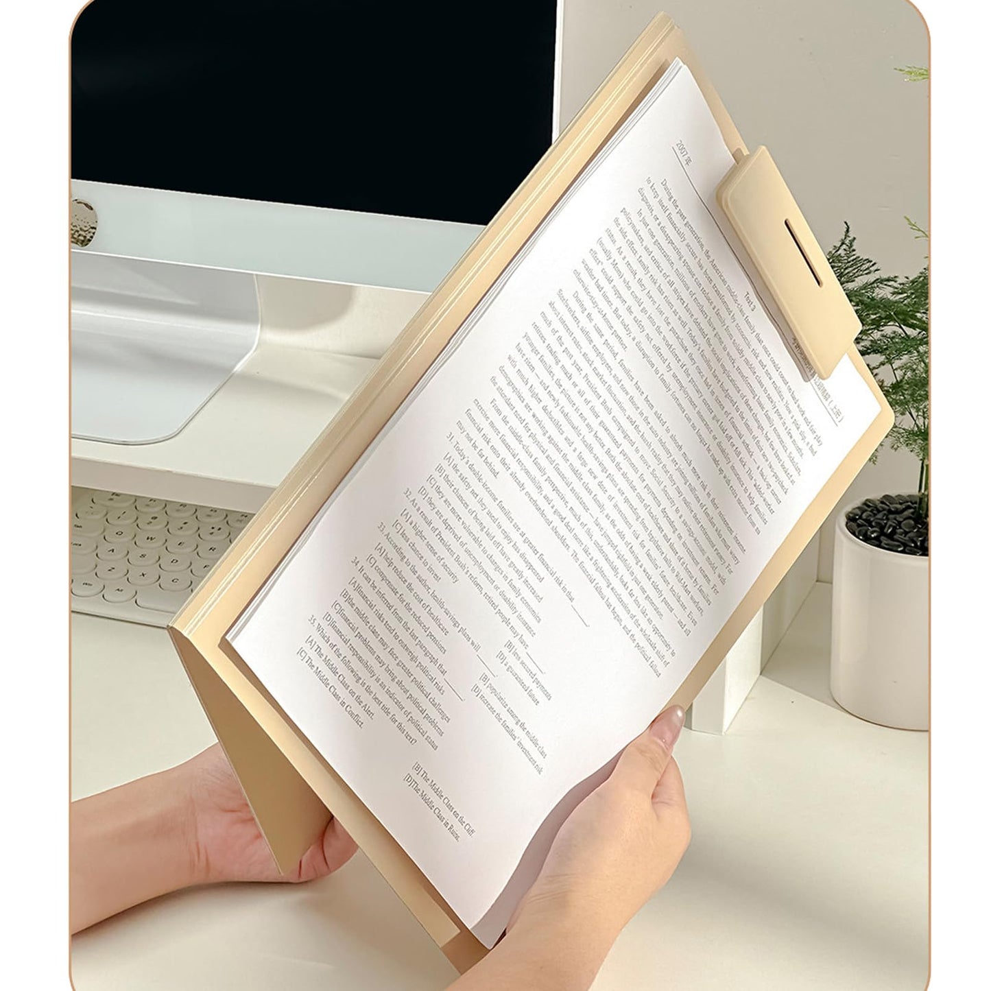 Clipboard Folder, 4 Pcs A4 Foldable Clipboard with Metal Clip, 360° Foldable 12.5x9 Inch Plastic Clipboard, Document Holder for Work