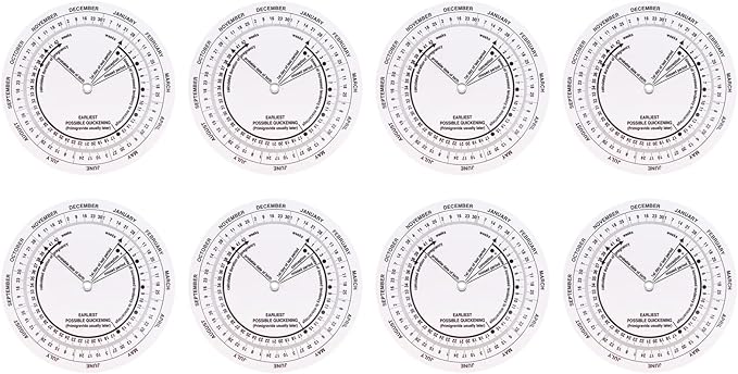 8Pcs Pregnancy Wheel Badge Card, Pregnancy Wheel Due Date Calculator for Doctors Midwives Nurses Pregnant Patients