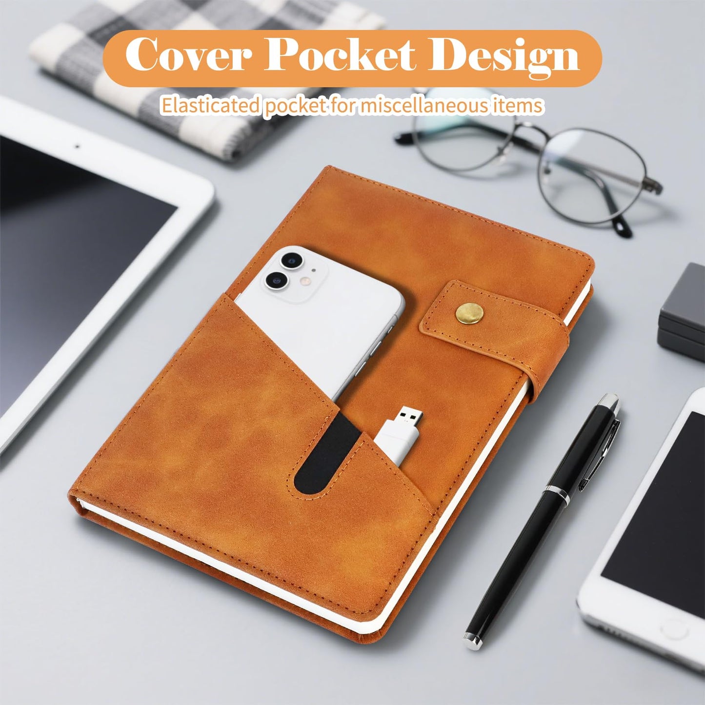 HAIJSEVR A5 Lined Leather Journal Notebook with Pen Set, Vintage Hardcover Diary A5 Notebook with Magnetic Closure, Personalized Travel Journals Classic Business Gift Box Bag Set for Christmas Birthday
