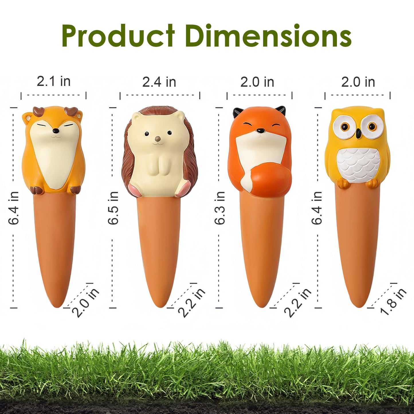 MCleanPin 4 Pack Plant Watering Spikes and Globes Handmade Terracotta Self-Watering Planter Insert Automatic Plant Waterer Devices for Indoor Outdoor Plants (Forest Animals)