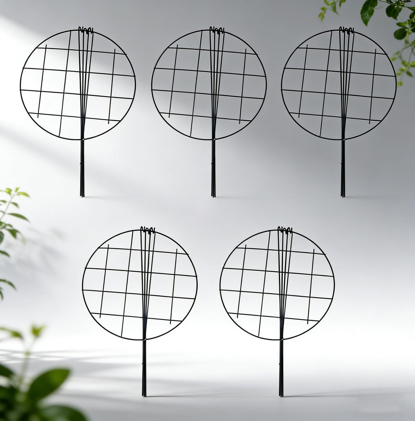 MTB Supply 5 Pack 16 x 24 inch Peony Cages,Grow Through Plant Support Stakes, Flower Support Hoops Heavy Plants Brace Rings