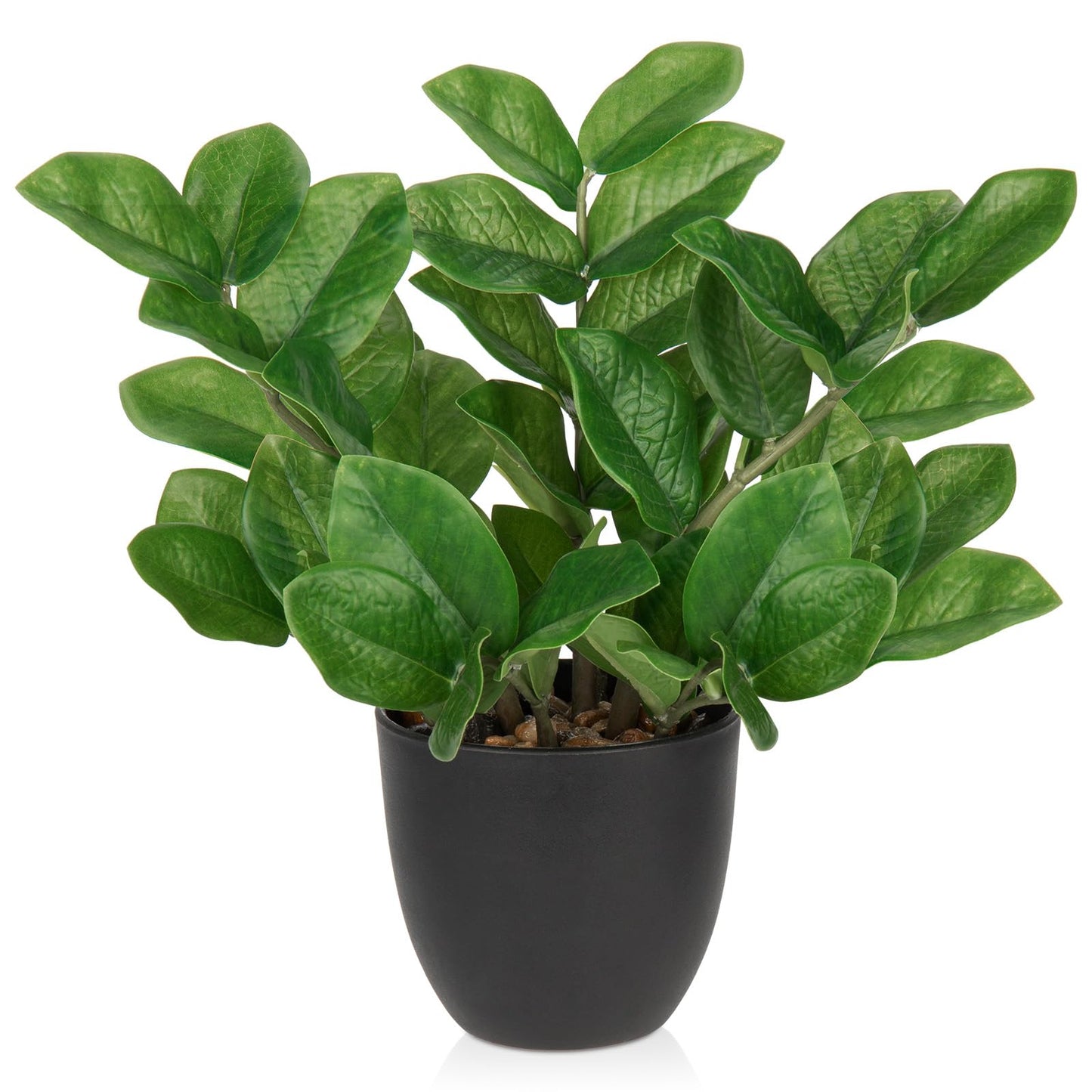 Briful Faux Plants Indoor, Artificial ZZ Plants in Black Pot Fake House Silk Plants for Home Office Dining Table Shelf Decor Bathroom Aesthetic (Green, 1Pack)