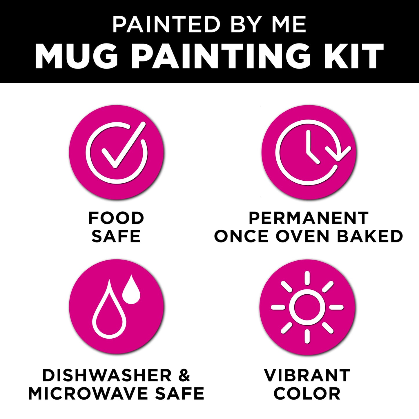 Tulip Painted by Me Ceramic Painting Kit – 4 Paintable Mugs, 8 Food Safe Colors & 4 Brushes, Dishwasher Safe, Paint Your Own Ceramics at Home