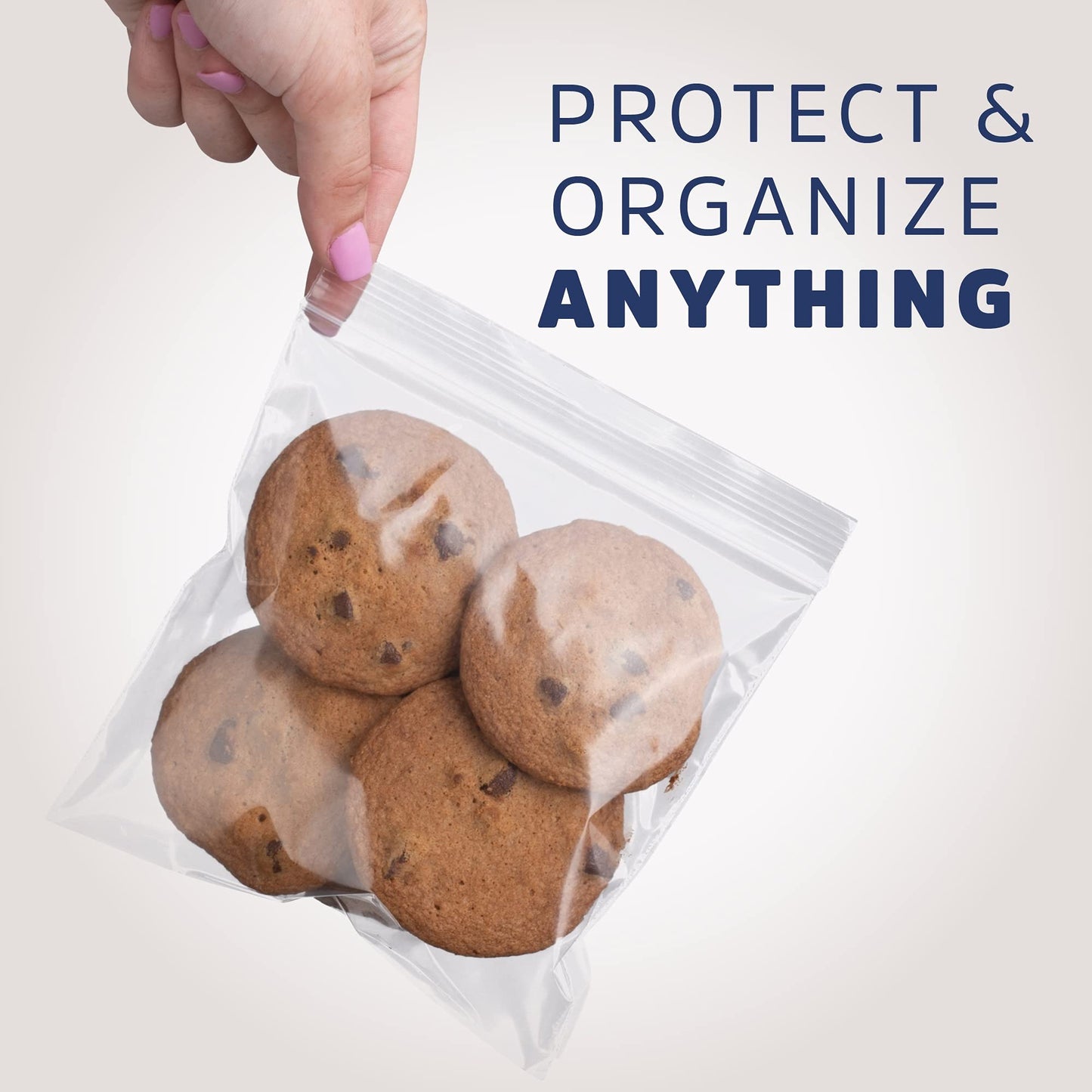 5" x 5" Zip Bags - 200 Count, Small, Clear Plastic Reclosable Zipper Poly Baggies, 2 Mil, with Resealable Zip Top Lock for Packaging Food Storage, Snacks, Candy, Office Supplies & More.