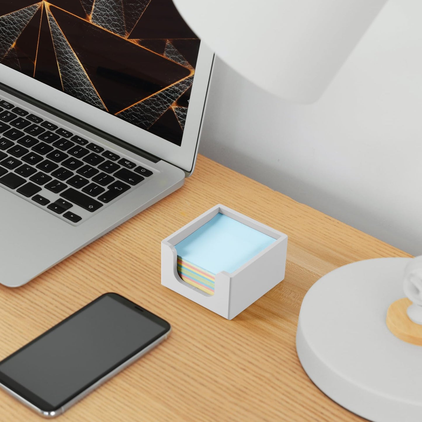 CMLKLZD Sticky Note Holder, Sticky Note Dispenser for Office Desk Accessories, Self Stick Note Pad Holder, Memo Pad Holder Dispenser Organizer for School Office Desk Supplies, White