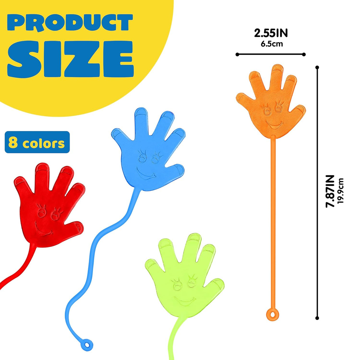 JOYIN Large 48Pcs Sticky Hands Party Favors, Party Table Favors Set for Kids, Holiday Traditions, Classroom Treasure Box Carnival Prizes Bulk Pinata Stuff Glitter Toys, Halloween goodie bags
