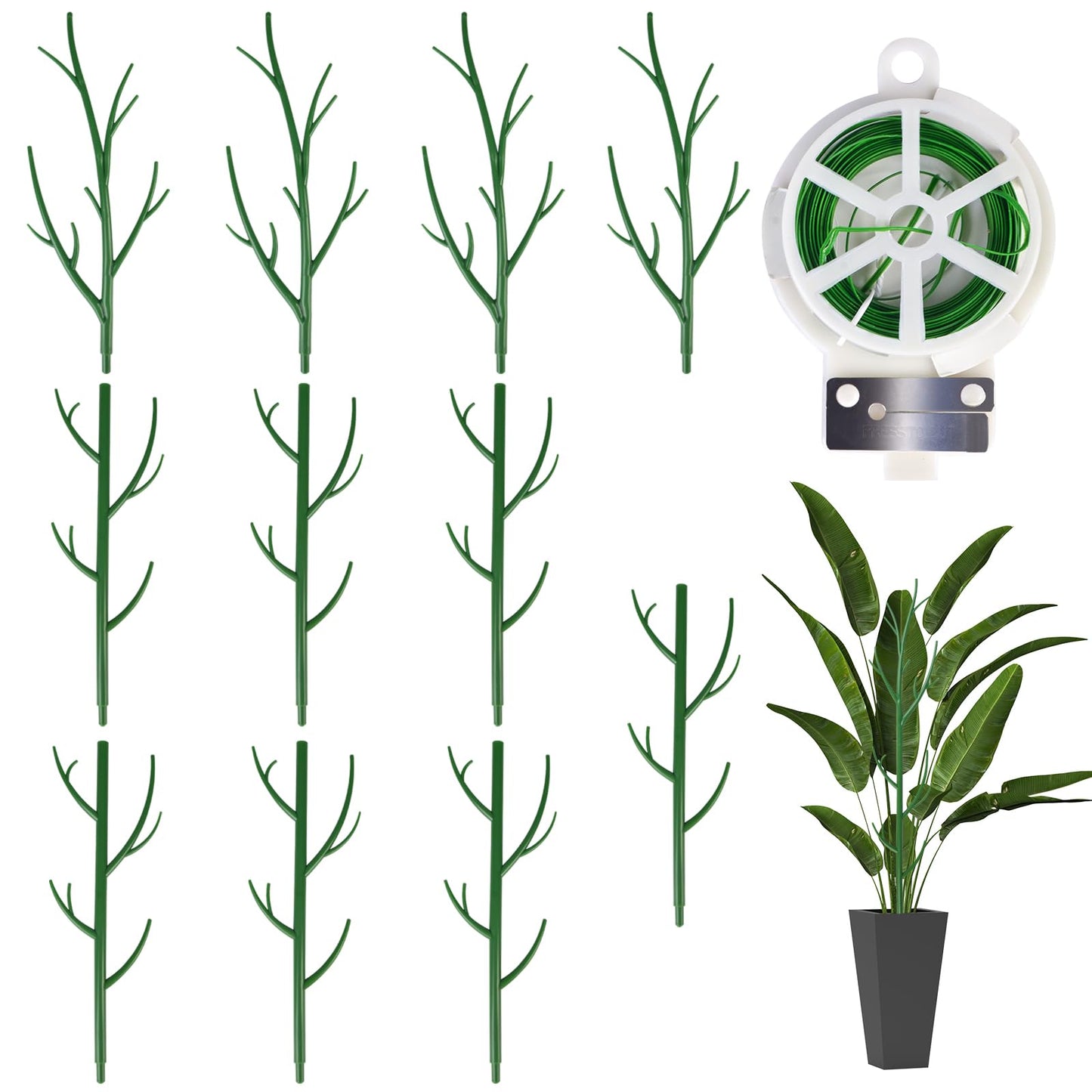 letesult 11 Pack Monstera Plant Support - 71.4" Plant Support Stakes for Indoor Plants Sticks Support Tall Indoor Plant Stakes with Twist Ties Stackable Plant Stem Support for Monstera Plants