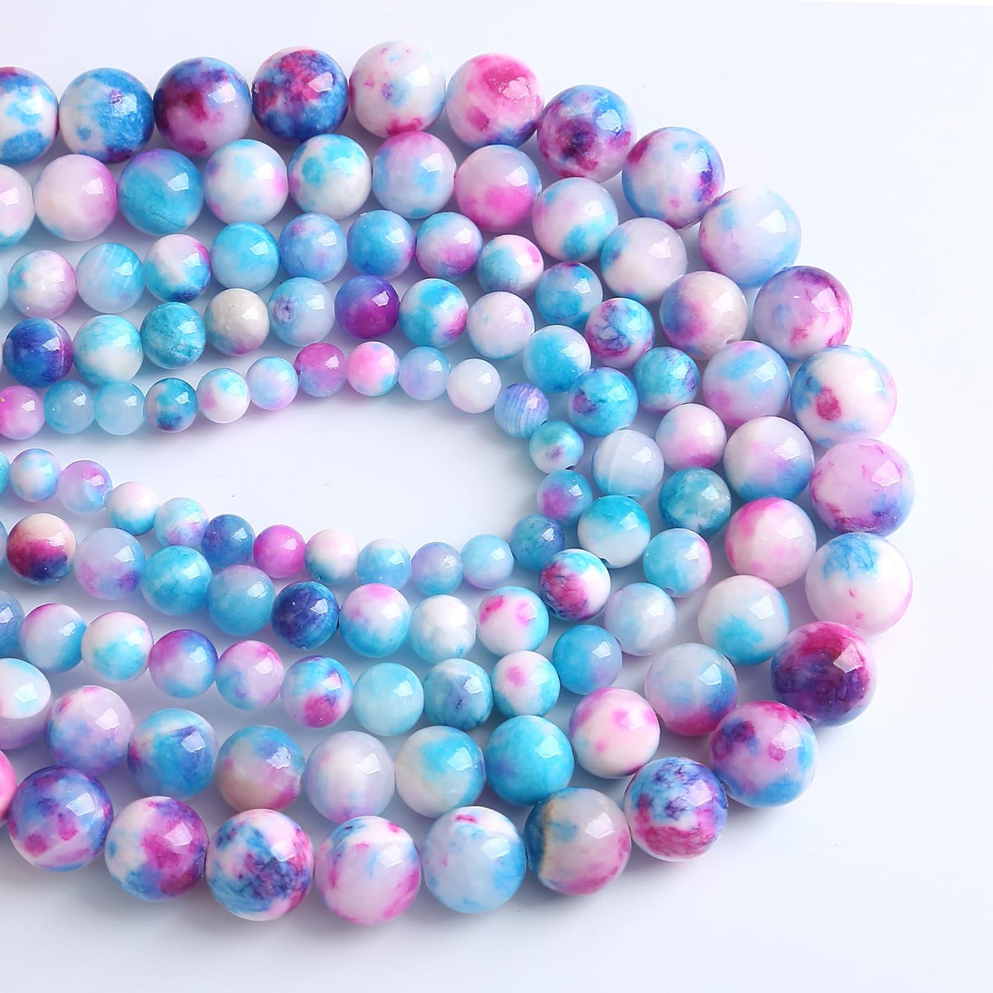 6MM 60PCS Blue Rose Persian Jade Spacer Loose Beads for Jewelry Making DIY Bracelet Necklace