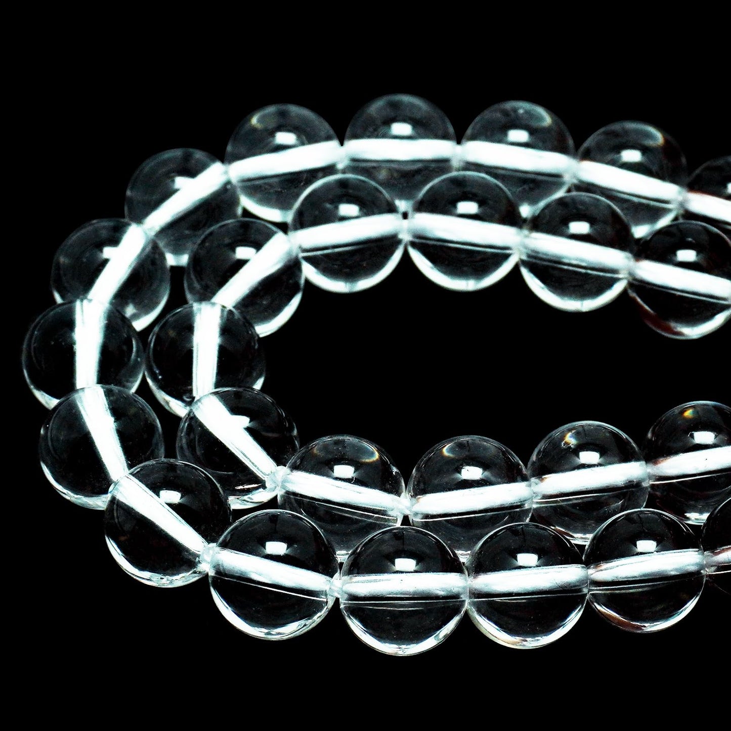 DIQIO Clear Quartz Crystals - Round Loose Stone Beads for Jewelry Making, 6mm (58-60pcs, Clear Quartz Crystals)