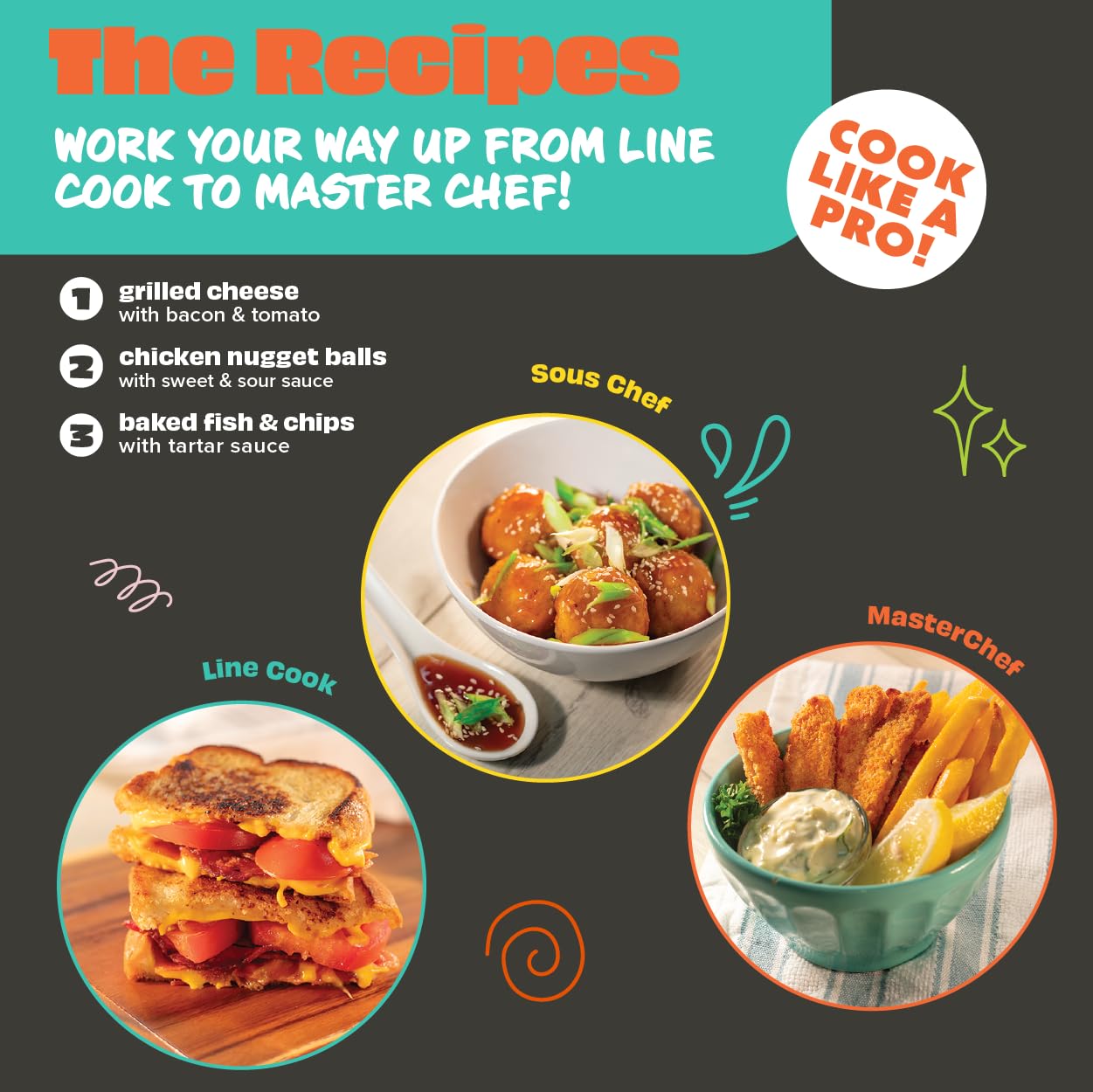 MasterChef Junior Cooking Essentials Set - 9 Pc. Kit Includes Recipes, Apron, Cutting Board, Mixing Bowl, Measure Cups, Spoons, Homemade Holiday Gifts