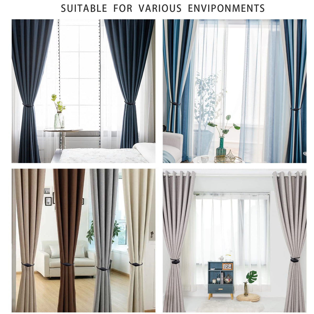 2 PCS Magnetic Curtain Tiebacks