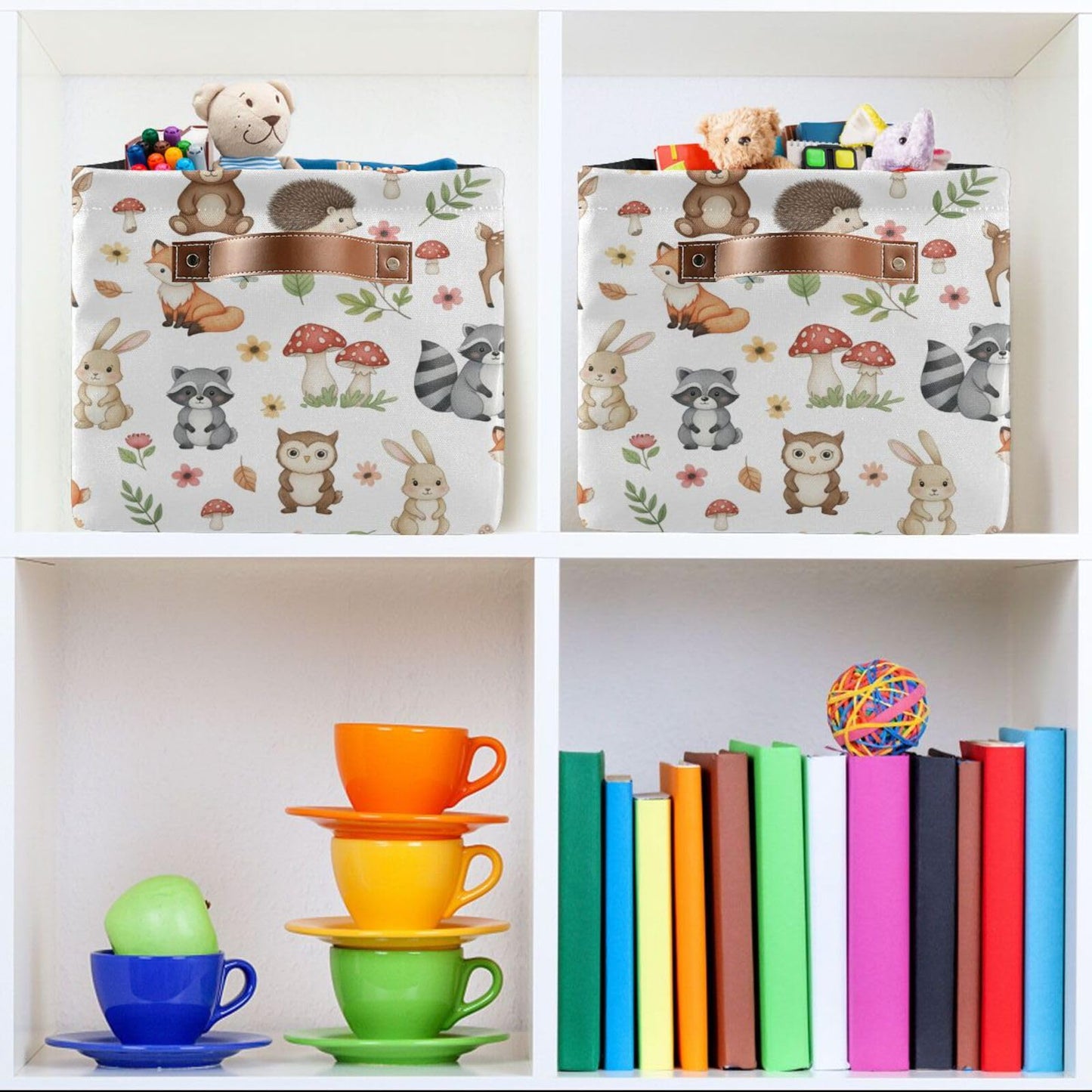 Emelivor Cute Animals Storage Basket Bins Foldable Laundry Hamper Storage Bins Box Organizer for Bedroom Office Clothes Pet Living Room,1 pcs