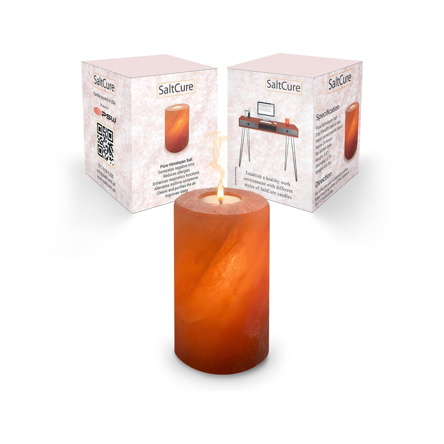 Himalayan Salt Candle Holder 6-Inch, Natural Crystal Glow for Home & Relaxation