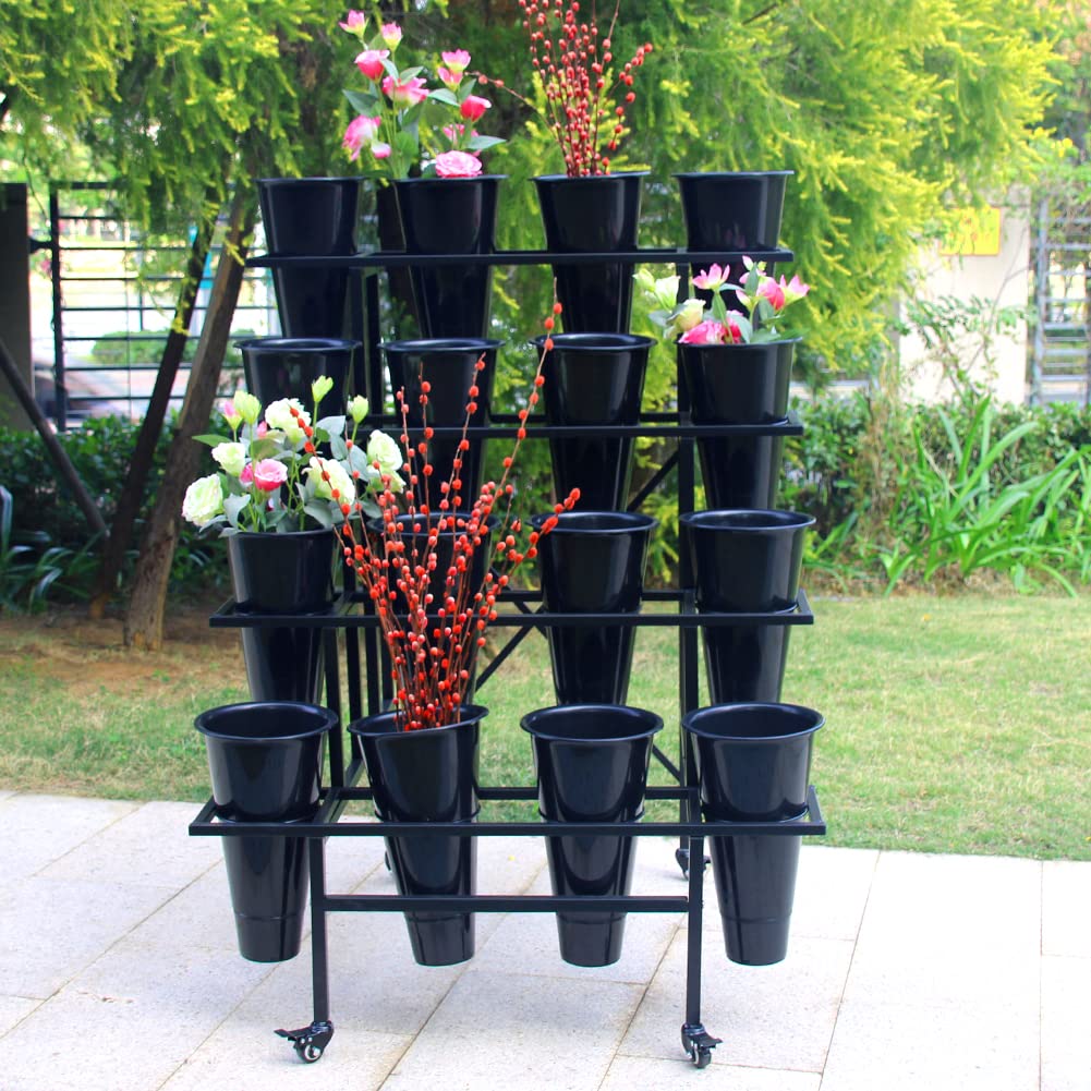 Zhongma 4 Tier Flower Display Stand with 16pcs buckets