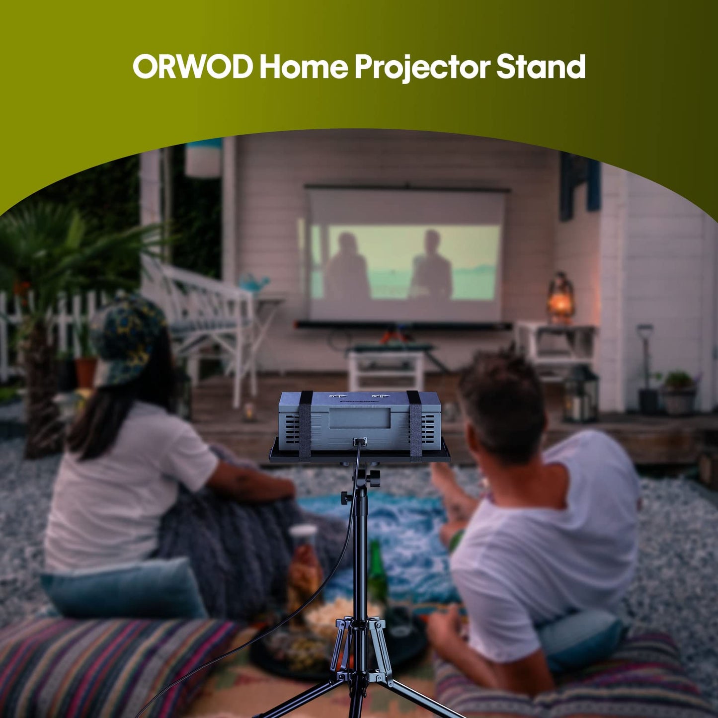 ORWOD Projector Stand Laptop Tripod - Portable Tripod Adjustable Height 20 to 60 Inch, Projector Stand with Gooseneck Phone Holder ＆ Mouse Tray, Laptop Floor Stand for Podium, Studio, DJ Racks