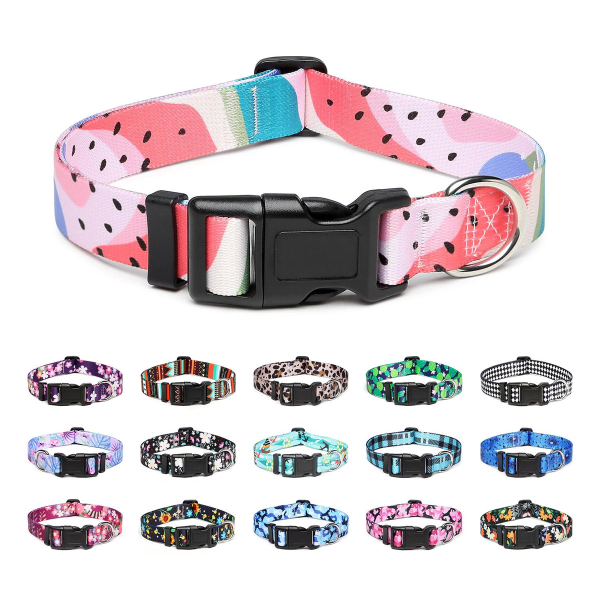 Mercano Adjustable Dog Collar - Special Design Patterns, Soft Nylon Comfortable Sturdy Pet Collar for Small Medium Large Dogs (XS, Tribal Red)